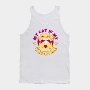 My Cat Is My Valentine Tank Top